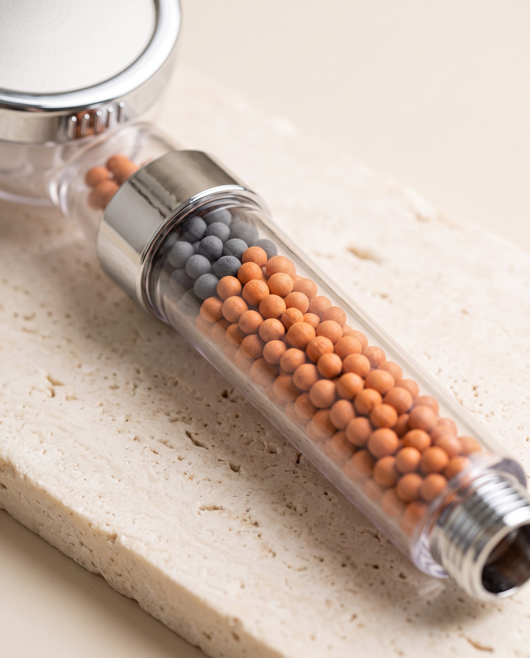 awa One mineral bead filter close-up